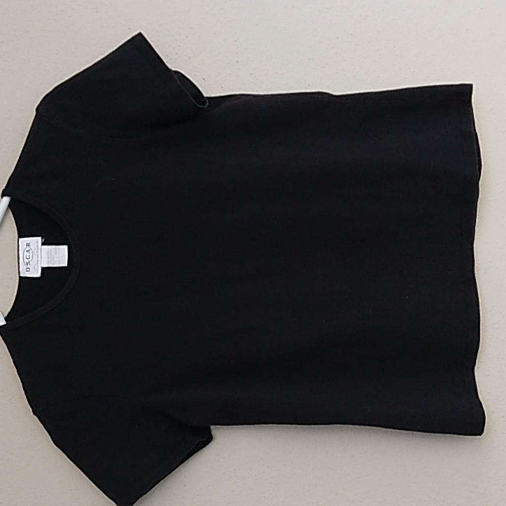 Women’s Oscar de la renta Black Tee Short Top Large